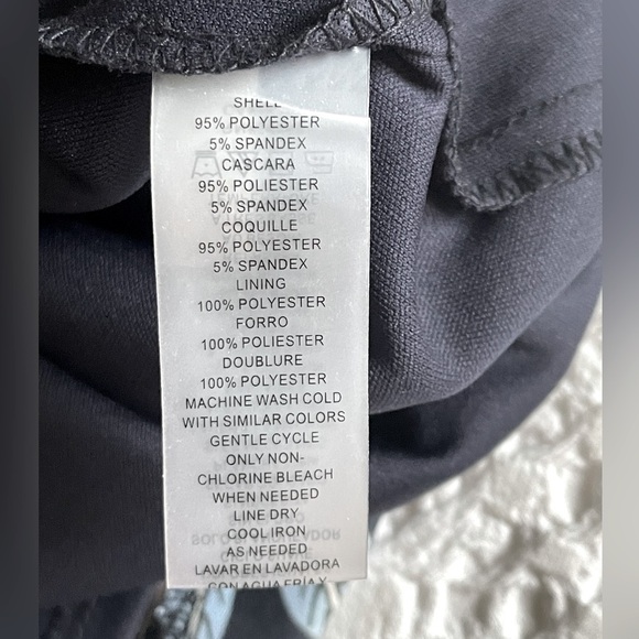 Vince Camuto Floral Navy Blue White Puff Sleeve Sheath Dress Size M 10 - Picture 15 of 15